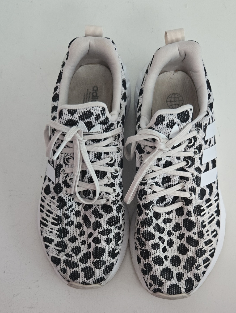 Leopard Print Athletic Sneakers - Black & White